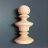 10 Tall x 2.5" Wide Wood Finial. Choice: Cherry-Mahogany-Hard Maple-Red Oak-Walnut-#22 (Oak) view 1