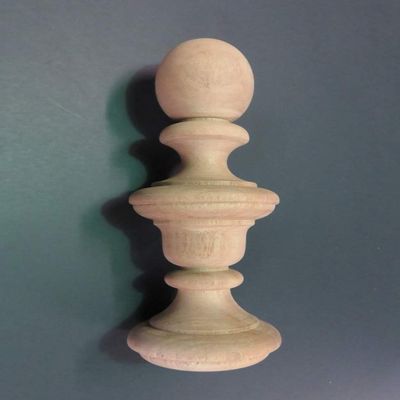 10 Tall x 2.5" Wide Wood Finial. Choice: Cherry-Mahogany-Hard Maple-Red Oak-Walnut-#22 (Mahogany)
