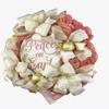 Artisan "Peace on Earth" Christmas Wreath with Ball Ornaments & Bow. Very Full, Made with 30 feet of Jute Mesh. view 2