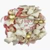 Artisan "Peace on Earth" Christmas Wreath with Ball Ornaments & Bow. Very Full, Made with 30 feet of Jute Mesh. view 4