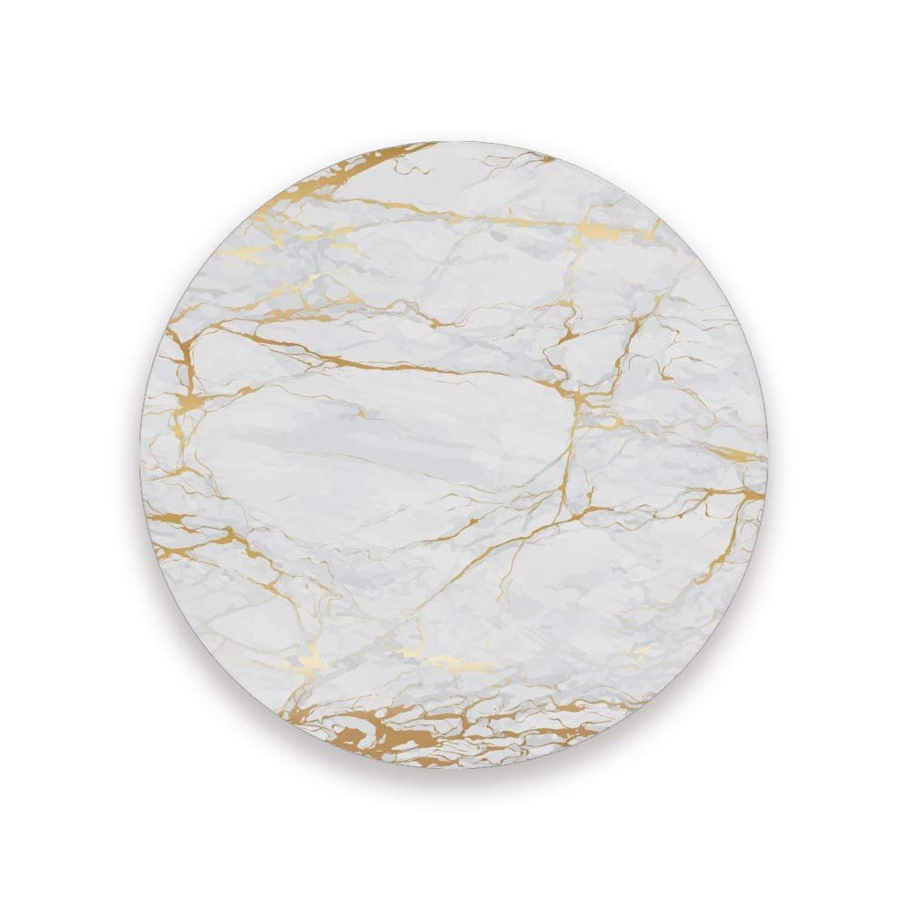 Coasters for Drinks Set of 2 Pieces Absorbent Ceramic Coasters with Cork Base, Marble Golden Texture Coffee Coaster Great Gift for Table, Housewarming, Birthday, Kitchen, Home Decor