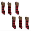 Set of 6 Pack Christmas House Red Buffalo Plaid Stockings, 18 inch view 1