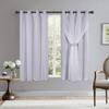 BONZER Grommet Double-Layered Curtains with White Sheer Voile for Bedroom Mix and Match Blackout Curtains, White Geyish, 52x63 Inch, Set of 2 Panels view 1
