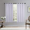 BONZER Grommet Double-Layered Curtains with White Sheer Voile for Bedroom Mix and Match Blackout Curtains, White Geyish, 52x63 Inch, Set of 2 Panels view 2