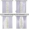 BONZER Grommet Double-Layered Curtains with White Sheer Voile for Bedroom Mix and Match Blackout Curtains, White Geyish, 52x63 Inch, Set of 2 Panels view 3