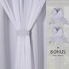 BONZER Grommet Double-Layered Curtains with White Sheer Voile for Bedroom Mix and Match Blackout Curtains, White Geyish, 52x63 Inch, Set of 2 Panels view 4