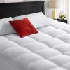 COHOME Queen Size Mattress Topper Extra Thick Cooling Mattress Pad 400TC Cotton Top Plush Down Alternative Fill Pillow Top Mattress Cover with 8-21 Inch Deep Pocket (60x80 Inches, White-Classic) view 1