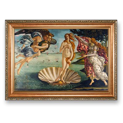 The Birth of Venus by Sandro Botticelli,Framed Size:28.5x20.5 inches,Image Size:24x16 World Classic Art Reproductions,Giclee Prints Wall Art for Home Decor,Italy Style Luxurious Gold Embossing Frame