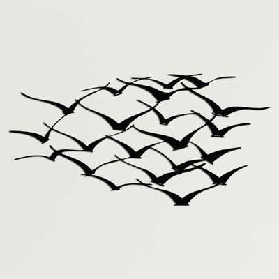 DEKADRON Metal Wall Art Cranes Metal Bird Decor 3D Wall Silhouette (90x46cm)