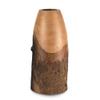 AeraVida Natural Bark Mango Wood Flower Vase | 12 Inch Tall Handmade Eco-Friendly Decorative Table Vase for Dried or Silk Flowers | Rustic Brown Round Wooden Vase for Home Living Room or Office Decor view 2
