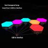 QFFL Paneles de luz led inteligentes Multicolor Modular Touch Light LED Light Panel Removable Hexagonal Wall Lamp Geometric Splicing Design Suitable for Cafes Restaurants KTV lmpara de pared view 2