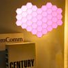 QFFL Paneles de luz led inteligentes Multicolor Modular Touch Light LED Light Panel Removable Hexagonal Wall Lamp Geometric Splicing Design Suitable for Cafes Restaurants KTV lmpara de pared view 4