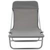 FAMIROSA Folding Sun Loungers 2 pcs Steel and Fabric Gray view 4