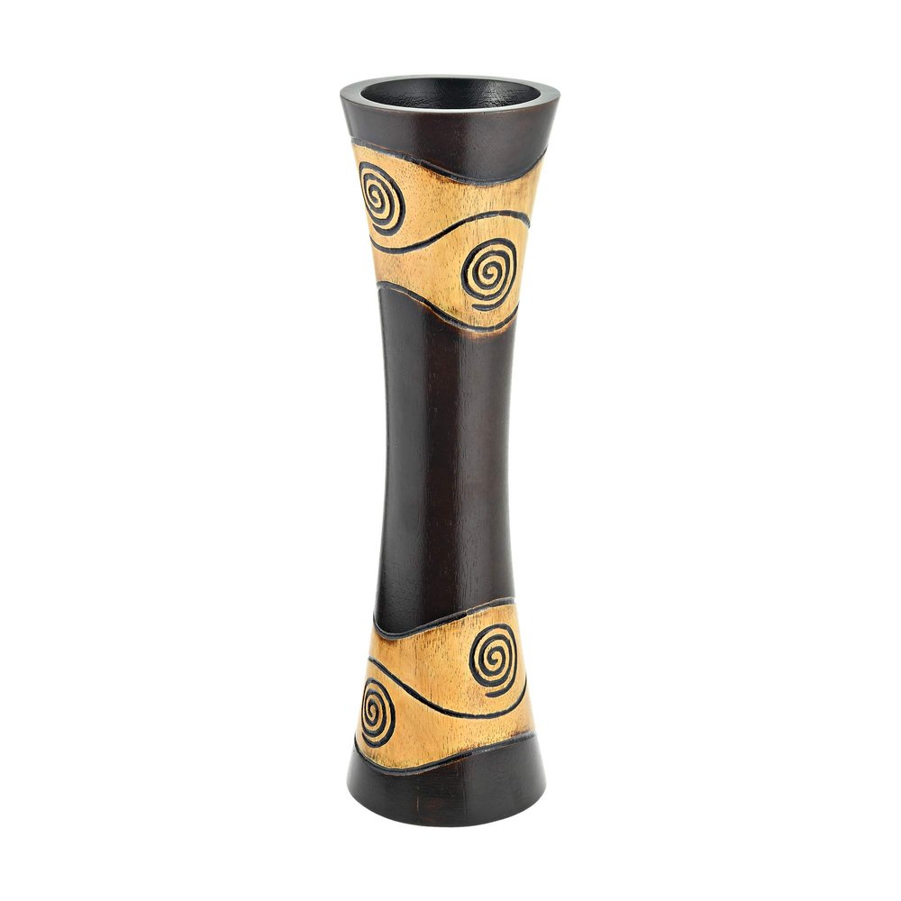 AeraVida Nature Dreams Edged Swirl Mango Tree Wood Flower Vase | Modern Farmhouse Decorative Vase | Nature Inspired Wooden Vase Home Decor