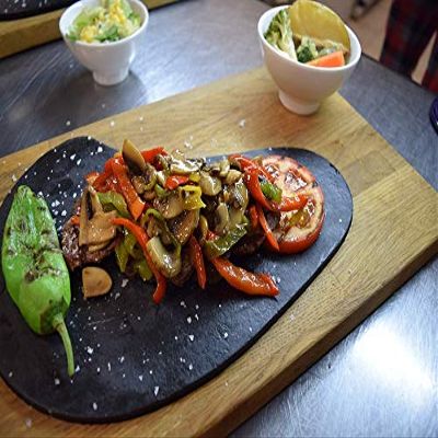 Home Comforts Basalt Food Wood Steak Service Presentations-20 Inch By 30 Inch Laminated Poster With Bright Colors And Vivid Imagery-Fits Perfectly In Many Attractive Frames