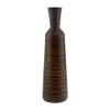 AeraVida 14-Inch Bottle-Shaped Mango Wood Vase with Horizontal Stripes | Tall Rustic Natural Wood Vase for Silk or Dried Flowers | Handmade Eco-Friendly Tabletop Decor view 1