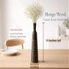 AeraVida 14-Inch Bottle-Shaped Mango Wood Vase with Horizontal Stripes | Tall Rustic Natural Wood Vase for Silk or Dried Flowers | Handmade Eco-Friendly Tabletop Decor view 2