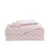 4 Piece Coastal Theme Printed White Pink Hotel Sheets Queen, All Season Beautiful Flamingo Wildlife Pattern Wildlife Soft Warm Cozy Flat Fitted Bed Sheets Set view 1