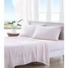 4 Piece Coastal Theme Printed White Pink Hotel Sheets Queen, All Season Beautiful Flamingo Wildlife Pattern Wildlife Soft Warm Cozy Flat Fitted Bed Sheets Set view 3