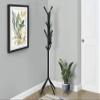 Offex 70" H Black Matte Finish Modern Industrial Style 4-Tier Entryway Freestanding Hall Tree Hanger with 8 Hooks view 2