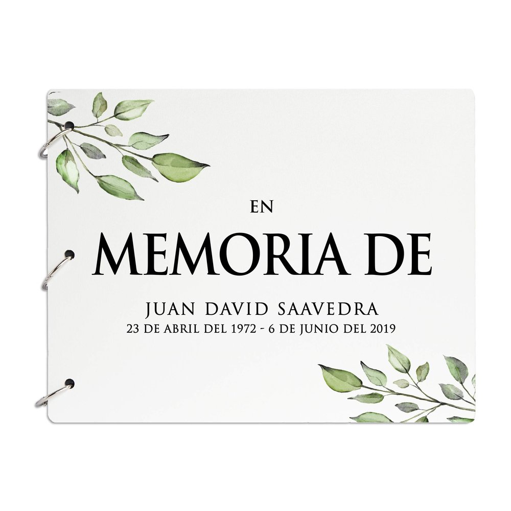 LifeSong Milestones Personalized Funeral Guest Book Wooden Spanish Memorial Guestbook Celebration of Life Guest Book Remembrance in Loving Memory Keepsake 8.5 x 11 (White)