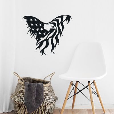 Badger Steel USA - American Eagle - Metal Wall Art - 26" X 21.3" - Hammered Silver