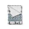 Ambesonne Nordic Throw Blanket, Chevron Zigzags Winter Floral Arrangement Norwegian Reindeer Snow Pattern, Flannel Fleece Accent Piece Soft Couch Cover for Adults, 50" x 70", Black White Sky Blue view 2