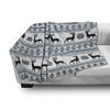 Ambesonne Nordic Throw Blanket, Chevron Zigzags Winter Floral Arrangement Norwegian Reindeer Snow Pattern, Flannel Fleece Accent Piece Soft Couch Cover for Adults, 50" x 70", Black White Sky Blue view 3