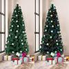 7FT Small Light Fiber Optic Christmas Tree 290 Branches Artificial Christmas Tree with LED Small Light & 58 Acrylic Snowflakes view 1