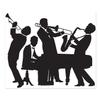 Pack of 6 Black and White Roaring Jazz Band Mural Wall Decor 6' view 1
