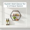 Geometric Decorative Wall Shelf  3-Tier Metal & Wood Home Decor Floating Display Shelf  Modern Wall Shelves for Bathroom, Bedroom & Living Room  Brown & Black, 24" view 3