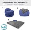 CordaRoy's NEST Gaming Bean Bag Chair-Convertible Bean Bag Chair -Washable Chenille Cover with Pockets for Remote,Controllers-for Living Room,Basement-Full Size-Navy|Made in The USA view 4