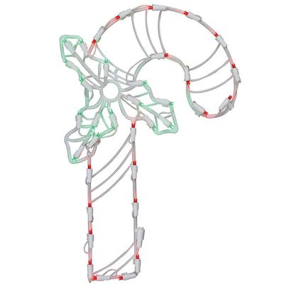17" Candy Cane Wire Silhouette with LED Lights