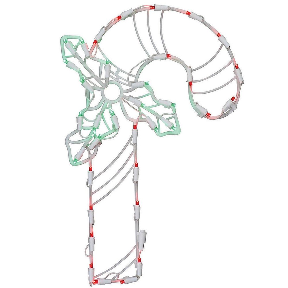 17" Candy Cane Wire Silhouette with LED Lights