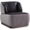 Acme Decapree Top Grain Leather Accent Chair in Antique Slate and Gray view 1