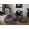Acme Decapree Top Grain Leather Accent Chair in Antique Slate and Gray view 2