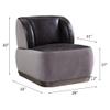 Acme Decapree Top Grain Leather Accent Chair in Antique Slate and Gray view 3