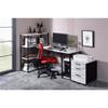 Acme Vadna Wooden Top 2-Shelf Writing Desk in Antique White and Black view 2