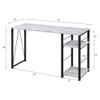Acme Vadna Wooden Top 2-Shelf Writing Desk in Antique White and Black view 3