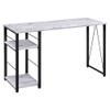 Acme Vadna Wooden Top 2-Shelf Writing Desk in Antique White and Black view 4
