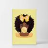 SmileArtDesign Cute African Girl Curly Hair Yellow Bubble Gum Canvas Print Kids Room Wall Art African Art Nursery Decor Home Decor Ready to Hang -%100 Made in The USA - 36x24 view 2