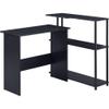 Acme Ievi Wooden Top Writing Desk with Built-in Right Side Bookcase in Black view 1
