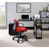 Acme Ievi Wooden Top Writing Desk with Built-in Right Side Bookcase in Black view 2
