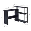 Acme Ievi Wooden Top Writing Desk with Built-in Right Side Bookcase in Black view 3