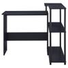 Acme Ievi Wooden Top Writing Desk with Built-in Right Side Bookcase in Black view 4