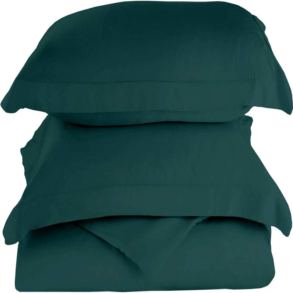 1000 Thread-Count 100% Egyptian Cotton [3 PCs] [1 Duvet Cover & 2 Pillow Shames] Set with Zipper Closure & Corner Ties, Long Staple Cotton Sateen Weave, Quilt Cover - (Cal-King, Teal Blue)