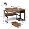 Tribesigns Drafting Table with Storage Drawers, Drawing Computer Desk Artist Craft Table Painting Desk Workstation with Shelves and Tiltable Tabletop for Students, Home Office view 3