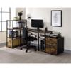 Acme Vadna Wooden Top Writing Desk in Weathered Oak and Black view 2