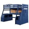 Acme Jason II Storage Twin Wooden Loft Bed with 8 Drawers in Navy Blue view 1