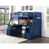 Acme Jason II Storage Twin Wooden Loft Bed with 8 Drawers in Navy Blue view 2